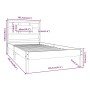Estructura de cama madera maciza de pino blanco 100x200 cm de , Camas y somieres - Ref: Foro24-3105656, Precio: 104,17 €, Des...