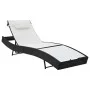 Tumbona con cojín ratán sintético negro de vidaXL, Tumbonas - Ref: Foro24-44718, Precio: 93,05 €, Descuento: %