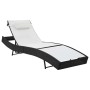 Tumbona con cojín ratán sintético negro de vidaXL, Tumbonas - Ref: Foro24-44718, Precio: 92,00 €, Descuento: %