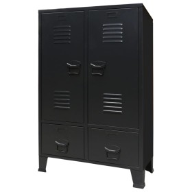 Armario metálico de estilo industrial 67x35x107 cm negro de vidaXL, Armarios roperos - Ref: Foro24-245960, Precio: 180,16 €, ...