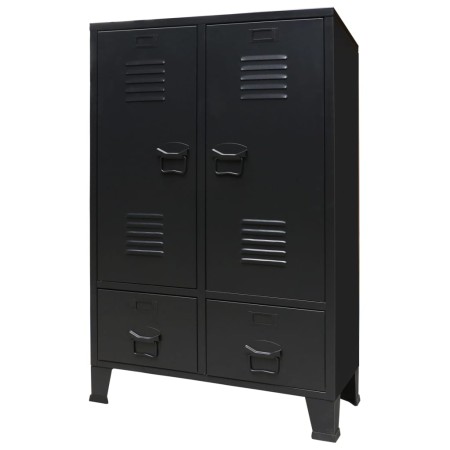 Armario metálico de estilo industrial 67x35x107 cm negro de vidaXL, Armarios roperos - Ref: Foro24-245960, Precio: 180,16 €, ...