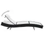 Tumbona con cojín ratán sintético negro de vidaXL, Tumbonas - Ref: Foro24-44718, Precio: 93,05 €, Descuento: %