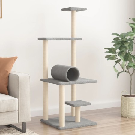 Rascador para gatos con postes de sisal gris claro 136 cm de , Mobiliario para gatos - Ref: Foro24-172092, Precio: 41,67 €, D...