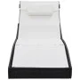 Tumbona con cojín ratán sintético negro de vidaXL, Tumbonas - Ref: Foro24-44718, Precio: 93,05 €, Descuento: %
