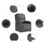 Sillón reclinable de cuero auténtico gris de , Sillones - Ref: Foro24-371792, Precio: 298,10 €, Descuento: %