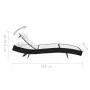 Tumbona con cojín ratán sintético negro de vidaXL, Tumbonas - Ref: Foro24-44718, Precio: 93,05 €, Descuento: %