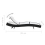 Tumbona con cojín ratán sintético negro de vidaXL, Tumbonas - Ref: Foro24-44718, Precio: 92,00 €, Descuento: %