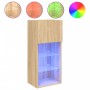 Mueble para TV con luces LED roble Sonoma 40,5x30x90 cm de , Muebles TV - Ref: Foro24-837047, Precio: 52,44 €, Descuento: %