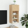 Mueble para TV con luces LED roble Sonoma 40,5x30x90 cm de , Muebles TV - Ref: Foro24-837047, Precio: 52,44 €, Descuento: %