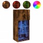 Mueble para TV con luces LED roble ahumado 40,5x30x90 cm de , Muebles TV - Ref: Foro24-837051, Precio: 50,93 €, Descuento: %