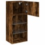 Mueble para TV con luces LED roble ahumado 40,5x30x90 cm de , Muebles TV - Ref: Foro24-837051, Precio: 50,93 €, Descuento: %