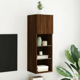 Mueble para TV con luces LED roble marrón 30,5x30x90 cm de , Muebles TV - Ref: Foro24-837013, Precio: 53,94 €, Descuento: %