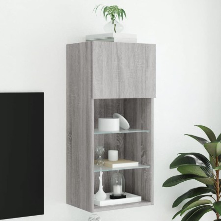 Mueble para TV con luces LED gris Sonoma 40,5x30x90 cm de , Muebles TV - Ref: Foro24-837053, Precio: 63,32 €, Descuento: %