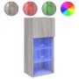 Mueble para TV con luces LED gris Sonoma 40,5x30x90 cm de , Muebles TV - Ref: Foro24-837053, Precio: 63,32 €, Descuento: %