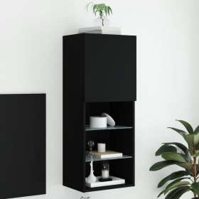Mueble para TV con luces LED negro 40,5x30x102 cm de , Muebles TV - Ref: Foro24-837058, Precio: 60,81 €, Descuento: %