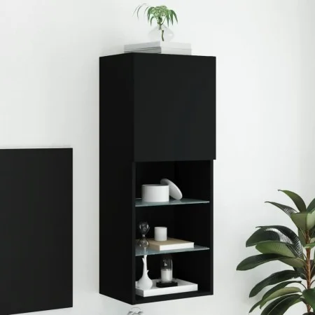 Mueble para TV con luces LED negro 40,5x30x102 cm de , Muebles TV - Ref: Foro24-837058, Precio: 57,93 €, Descuento: %
