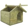 Casa de perro de jardín tejado abierto madera pino impregnada de vidaXL, Casetas para perros - Ref: Foro24-45149, Precio: 108...