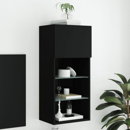 Mueble para TV con luces LED negro 40,5x30x90 cm de , Muebles TV - Ref: Foro24-837045, Precio: 50,78 €, Descuento: %