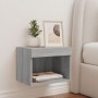Mesita de noche de pared con luces LED gris Sonoma de , Muebles TV - Ref: Foro24-837123, Precio: 29,78 €, Descuento: %