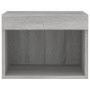 Mesita de noche de pared con luces LED gris Sonoma de , Muebles TV - Ref: Foro24-837123, Precio: 29,78 €, Descuento: %