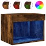 Mesita de noche de pared con luces LED roble ahumado de , Muebles TV - Ref: Foro24-837121, Precio: 28,62 €, Descuento: %