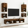 Mesita de noche de pared con luces LED roble ahumado de , Muebles TV - Ref: Foro24-837121, Precio: 28,62 €, Descuento: %
