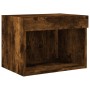 Mesita de noche de pared con luces LED roble ahumado de , Muebles TV - Ref: Foro24-837121, Precio: 28,62 €, Descuento: %