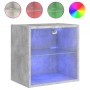 Mesita de noche de pared con luces LED gris hormigón de , Muebles TV - Ref: Foro24-837070, Precio: 29,66 €, Descuento: %