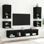 Mesitas de noche de pared con luces LED 2 unidades negro de , Muebles TV - Ref: Foro24-837116, Precio: 45,88 €, Descuento: %
