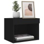 Mesitas de noche de pared con luces LED 2 unidades negro de , Muebles TV - Ref: Foro24-837116, Precio: 45,88 €, Descuento: %