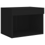 Mesitas de noche de pared con luces LED 2 unidades negro de , Muebles TV - Ref: Foro24-837116, Precio: 45,88 €, Descuento: %