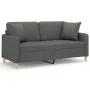 2-Sitzer-Sofa mit dunkelgrauen Stoffkissen 140 cm von , Sofas - Ref: Foro24-3200910, Preis: 225,04 €, Rabatt: %