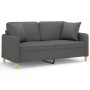 Sofá de 2 plazas con cojines tela gris oscuro 140 cm de , Sofás - Ref: Foro24-3200910, Precio: 228,35 €, Descuento: %