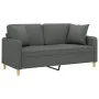 2-Sitzer-Sofa mit dunkelgrauen Stoffkissen 140 cm von , Sofas - Ref: Foro24-3200910, Preis: 225,04 €, Rabatt: %