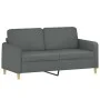2-Sitzer-Sofa mit dunkelgrauen Stoffkissen 140 cm von , Sofas - Ref: Foro24-3200910, Preis: 225,04 €, Rabatt: %