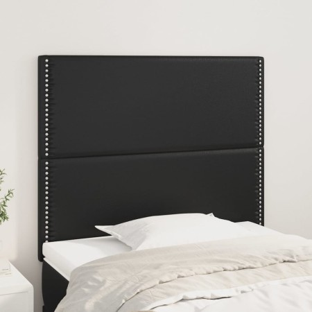 Cabeceros 2 unidades de cuero sintético negro 100x5x78/88 cm de , Cabeceros y pies de cama - Ref: Foro24-3116276, Precio: 49,...