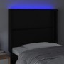 Cabecero con LED cuero sintético negro 103x16x118/128 cm de , Cabeceros y pies de cama - Ref: Foro24-3123992, Precio: 68,61 €...