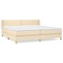 Cama box spring con colchón tela color crema 200x200 cm de , Camas y somieres - Ref: Foro24-3130222, Precio: 539,91 €, Descue...
