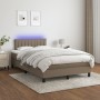 Cama box spring con colchón y LED tela gris taupe 120x200 cm de , Camas y somieres - Ref: Foro24-3133305, Precio: 345,54 €, D...