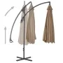 Sombrilla voladiza con poste de acero 300 cm gris topo de vidaXL, Sombrillas - Ref: Foro24-44876, Precio: 138,34 €, Descuento: %