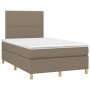 Cama box spring con colchón y LED tela gris taupe 120x200 cm de , Camas y somieres - Ref: Foro24-3135345, Precio: 404,71 €, D...