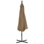 Sombrilla voladiza con poste de acero 300 cm gris topo de vidaXL, Sombrillas - Ref: Foro24-44876, Precio: 141,69 €, Descuento: %