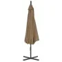 Sombrilla voladiza con poste de acero 300 cm gris topo de vidaXL, Sombrillas - Ref: Foro24-44876, Precio: 138,34 €, Descuento: %