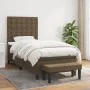 Box spring bed with dark brown fabric mattress 90x190 cm by , Beds and slatted bases - Ref: Foro24-3136880, Price: 369,00 €, ...