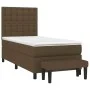 Box spring bed with dark brown fabric mattress 90x190 cm by , Beds and slatted bases - Ref: Foro24-3136880, Price: 369,00 €, ...