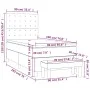 Box spring bed with dark brown fabric mattress 90x190 cm by , Beds and slatted bases - Ref: Foro24-3136880, Price: 369,00 €, ...