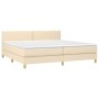 Cama box spring con colchón tela color crema 200x200 cm de , Camas y somieres - Ref: Foro24-3140566, Precio: 530,42 €, Descue...