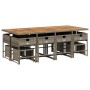 Set comedor de jardín con cojines 13 pzas ratán sintético gris en Conjuntos de jardín | Comprar online en Foru.es