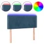 Dark blue velvet LED headboard 90x5x78/88 cm by , Headboards and footboards - Ref: Foro24-3121512, Price: 47,06 €, Discount: %