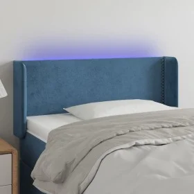 LED-Kopfteil aus dunkelblauem Samt, 93 x 16 x 78/88 cm von , Kopf- und Fußteile - Ref: Foro24-3123136, Preis: 57,04 €, Rabatt: %